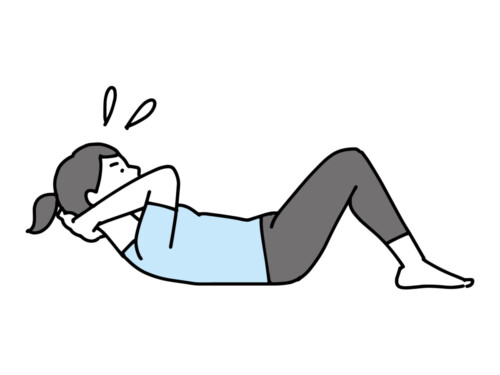 腹筋頑張っている女性
